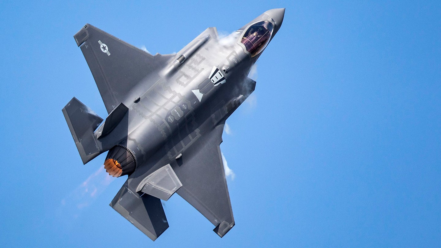 USAF F-35A during an air demonstration