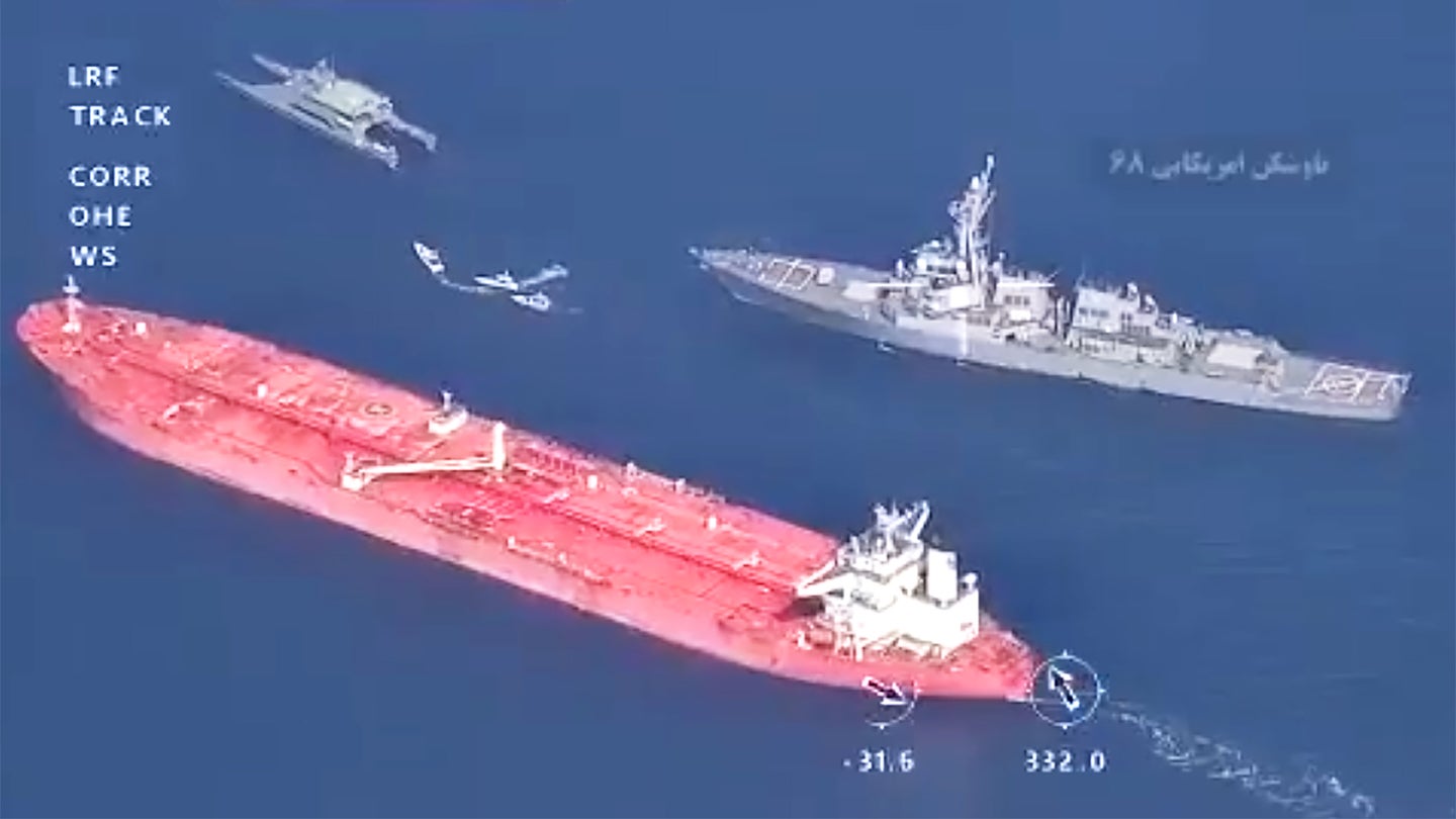 Video Shows U.S. Destroyer’s Very Intimate Standoff With Iranian Vessels Over Seized Oil Tanker (Updated)