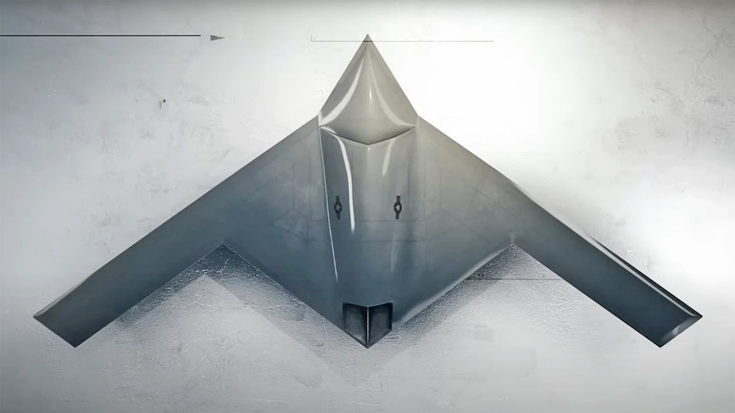 Render of stealthy flying wing ISR aircraft