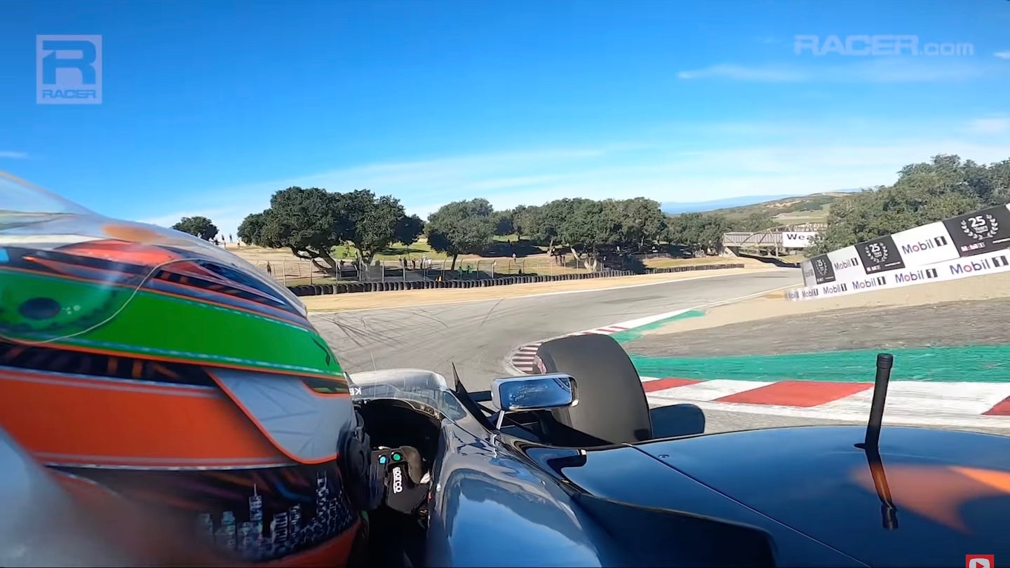 Watch a 23-Year-Old F1 Car Smash a New Indy Car&#8217;s Lap Time at Laguna Seca