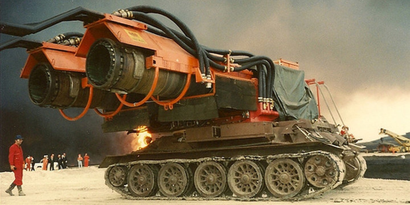 This Apocalyptic Tank Fights Giant Fires With Twin Jet Engines