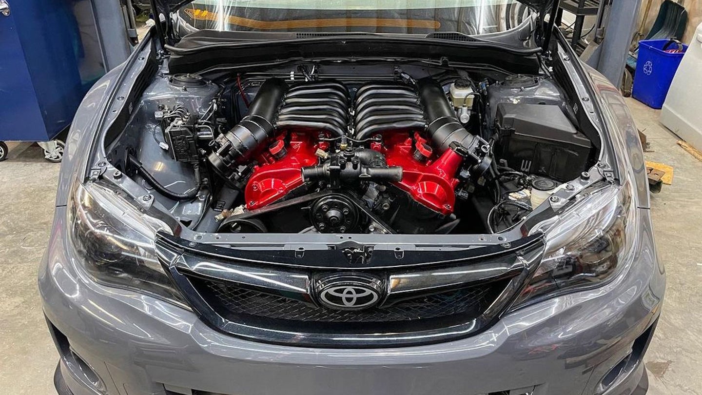 Toyota V12-Swapped Subaru WRX With a DCT Is Real, and Now It&#8217;s Getting Turbos
