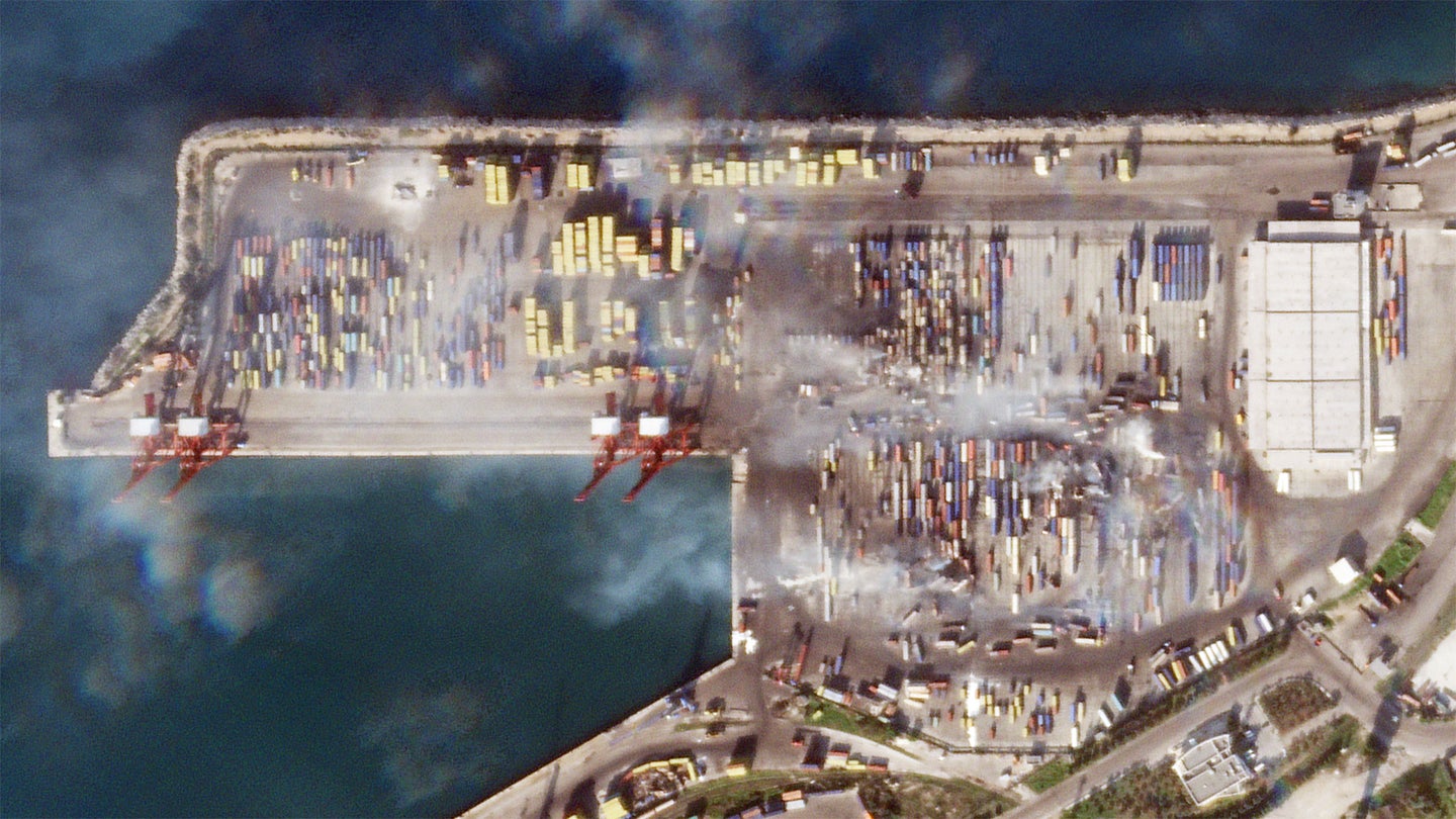 Aftermath Of Israel&#8217;s Bombardment Of Syrian Port Seen In Satellite Imagery
