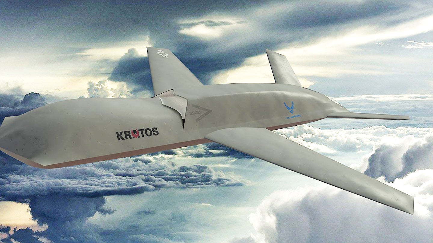An artist's conception of Kratos' submission for the Air Force's Off-Board Sensing Station program.