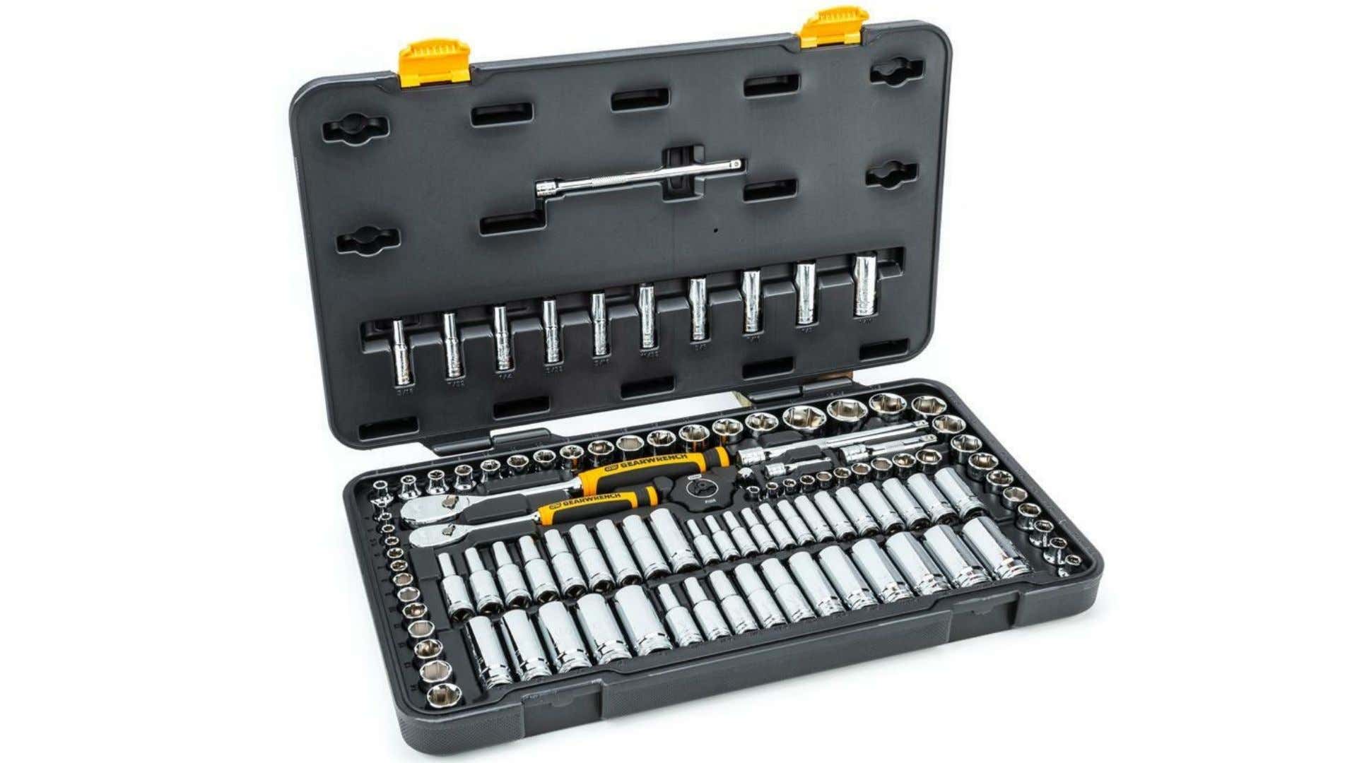 GearWrench 1/4 in. and 3/8 in. Drive 6-Point Ratchet and Socket Mechanics Tool Set