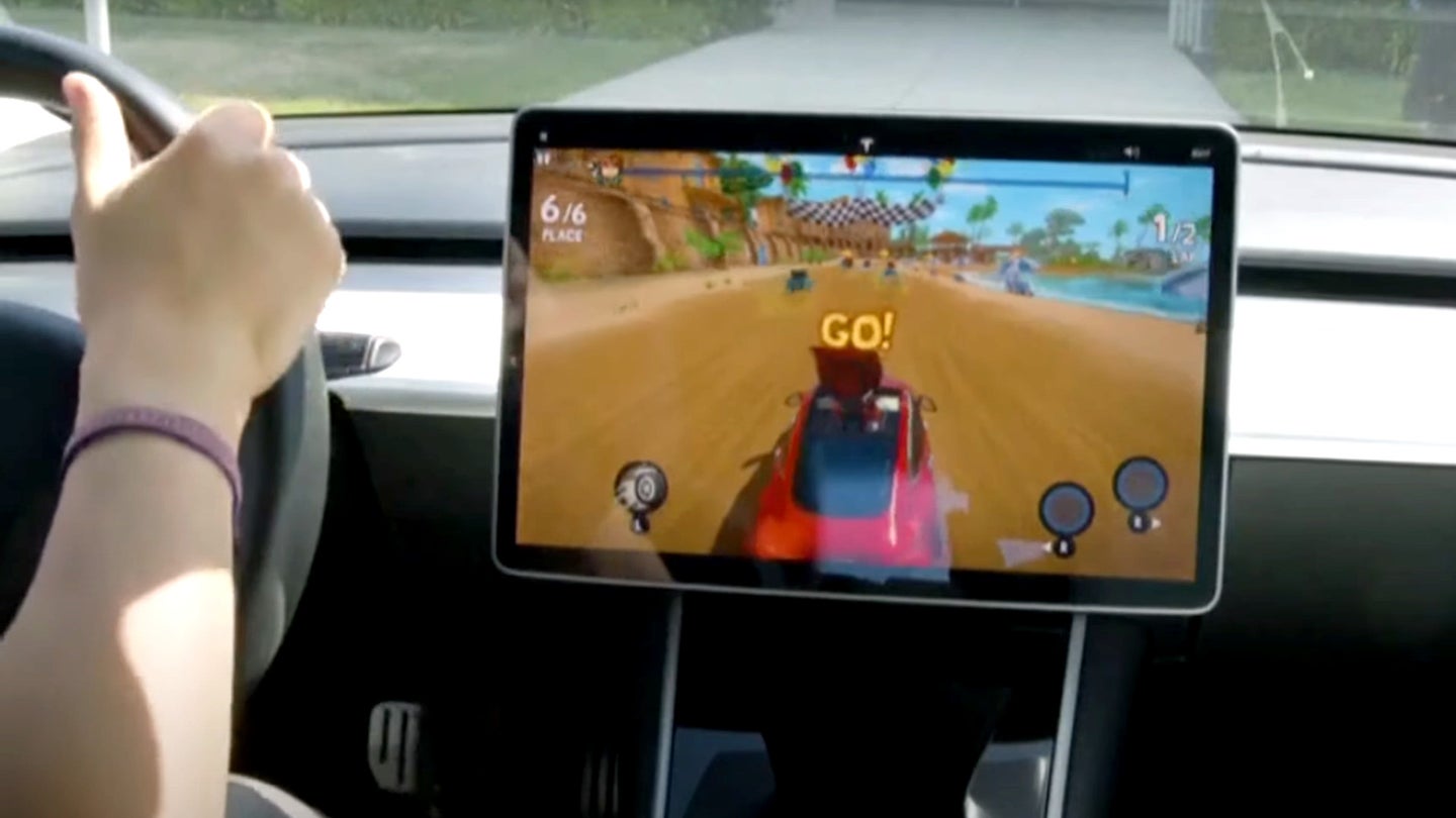 Tesla Update Allows Video Games While Driving, and the Feds Aren’t Happy