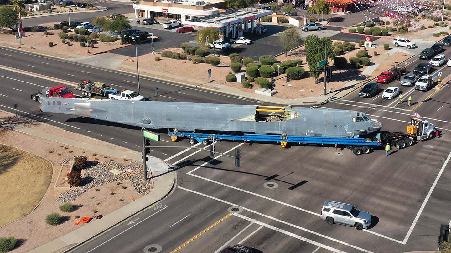 Heavy Traffic: A B-52 Bomber Is Being Trucked Across The Central United States (Updated)