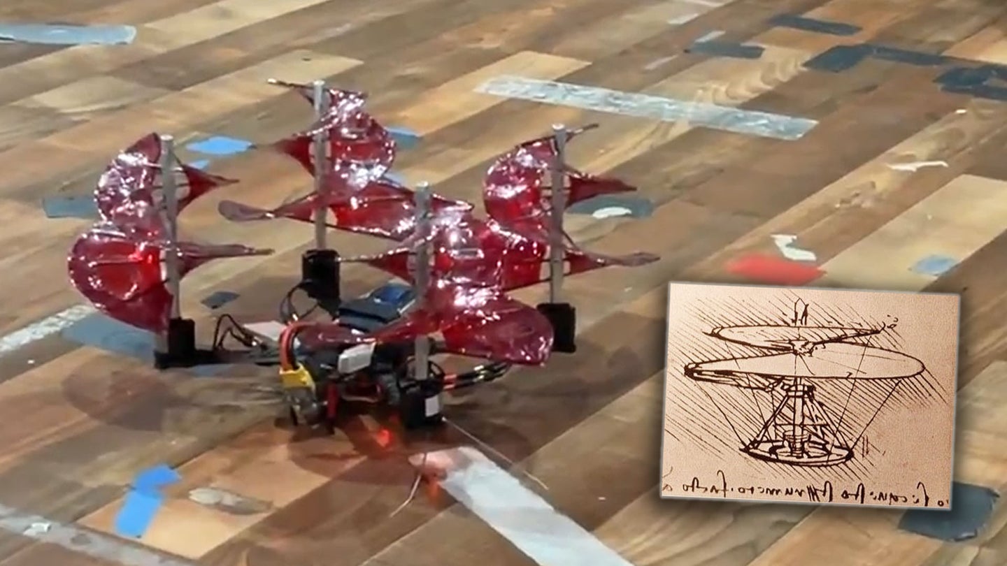 DaVinci-Style Drone With 600-Year-Old Screw Rotor Design Actually Flies