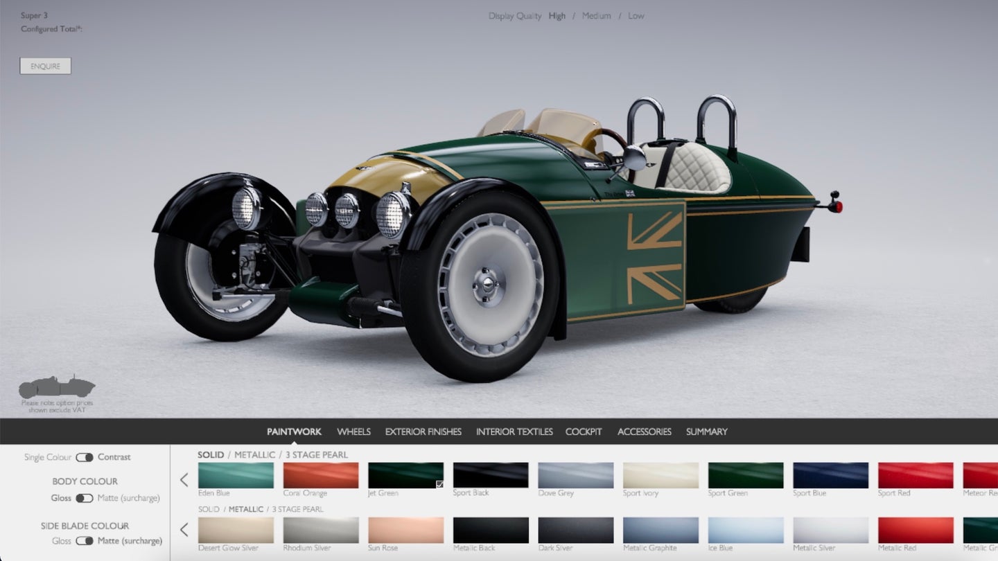 New Morgan Three-Wheeler Configurator Is Like the Best Free Video Game
