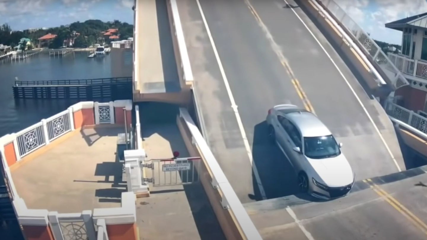 Alarming Video Shows Florida Drawbridge Opening With Honda Accord Still On It