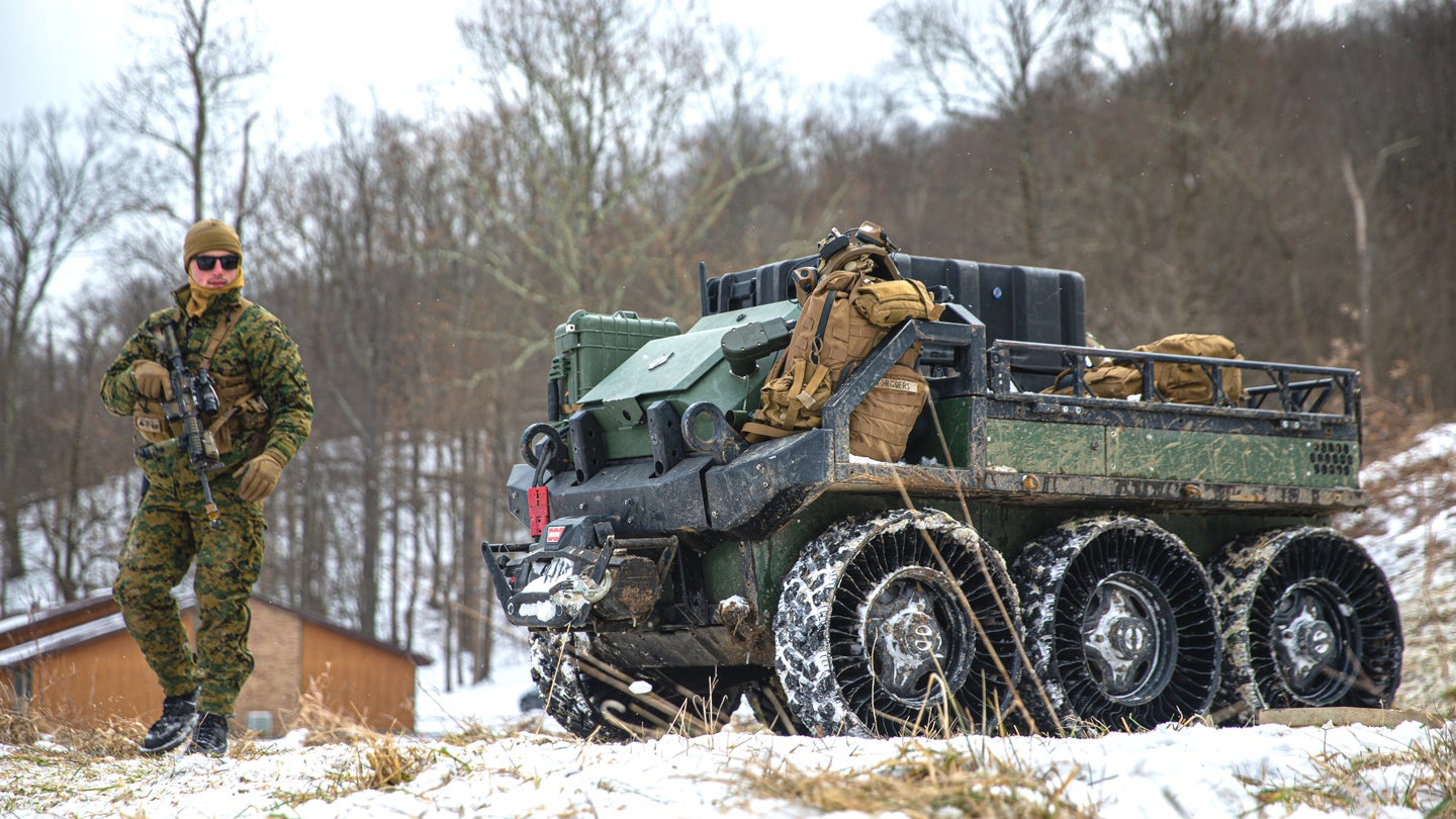 Experimental Marine Unit Deploys &#8216;Hunter Wolf&#8217; Unmanned Ground Vehicles For Mountain Training