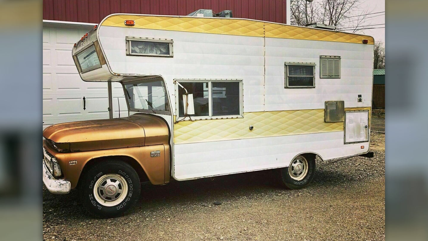This Chassis-Mount 1966 Chevy C10 Cab-less Camper Is One Sketchy RV