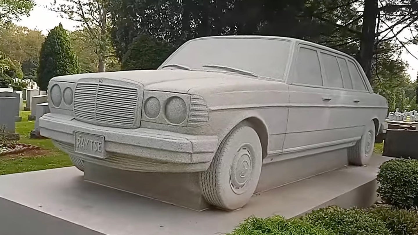 This Full-Size Mercedes-Benz Granite Tombstone Was a Brother’s Promise