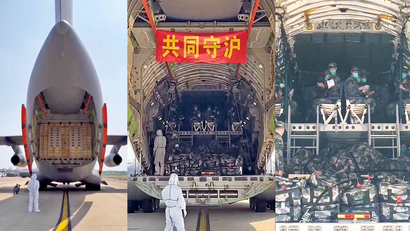 China’s Y-20 Cargo Jet Has An Upper Passenger Deck That Can Be Installed In Its Hold