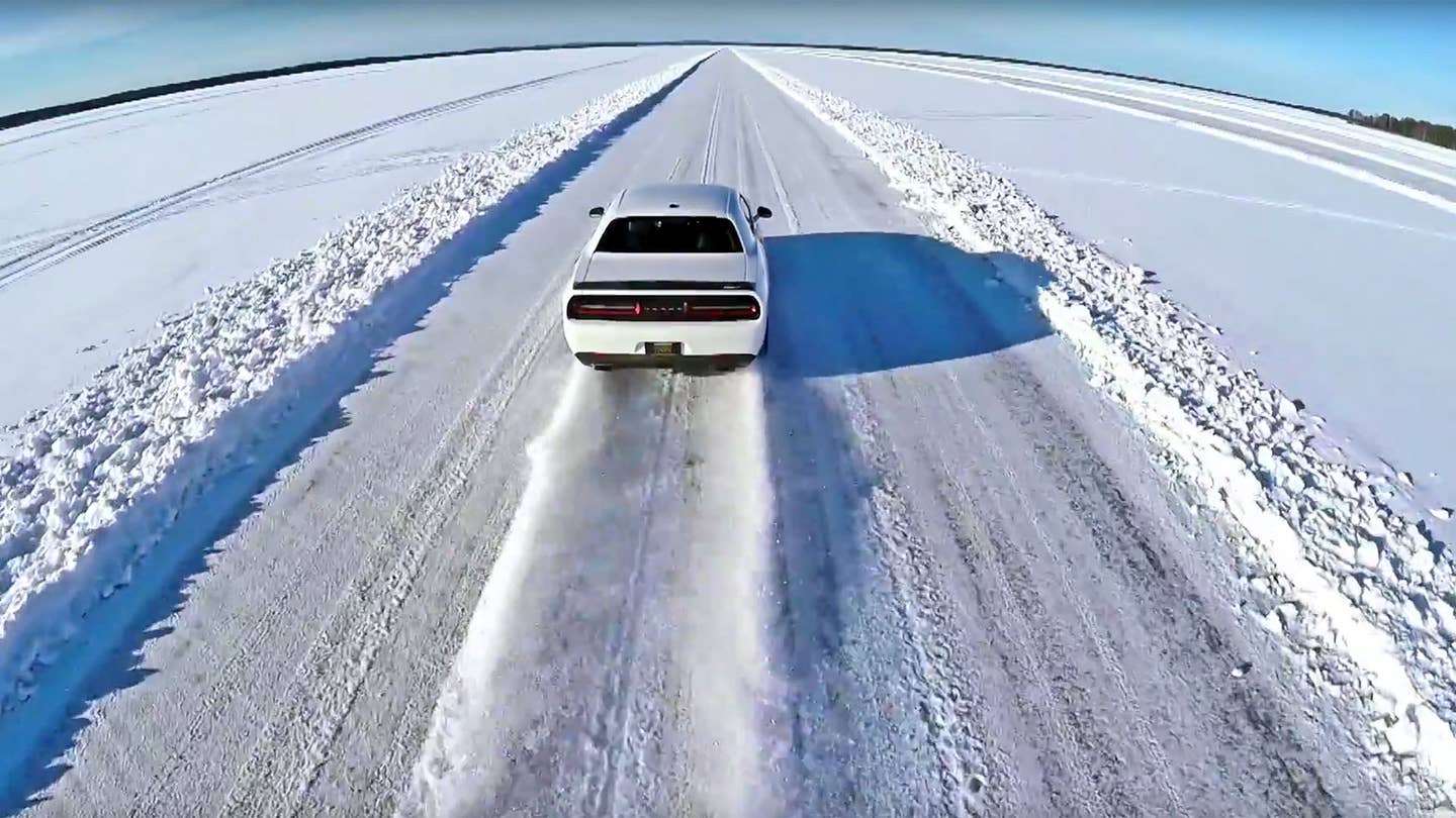 Watch This: Dodge Challenger Hellcat Hits 171 MPH—On Ice