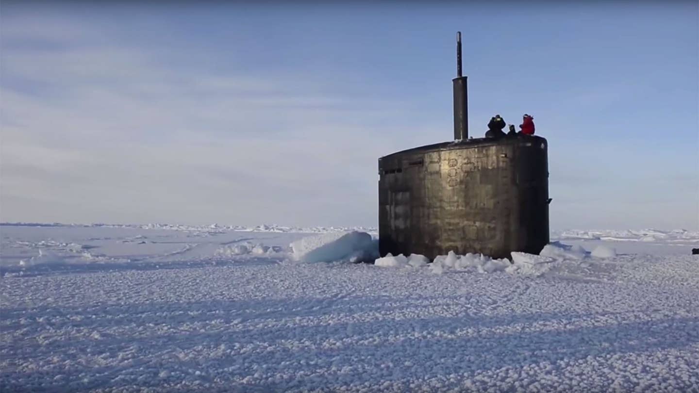 Watch a Nuclear Submarine Punch Through Arctic Ice