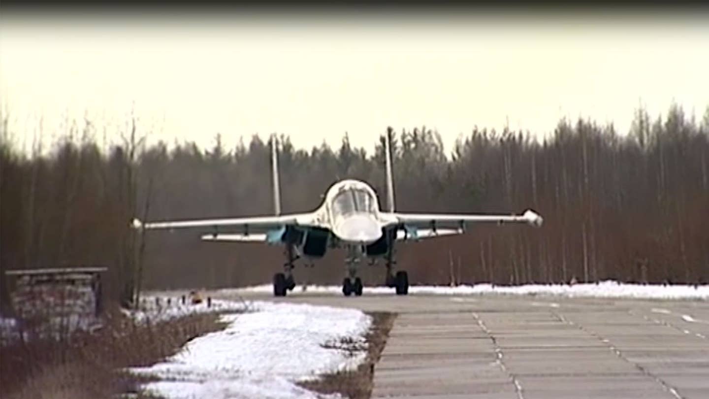 Watch These Fighter Jets Bomb an Ice Dam in Russia