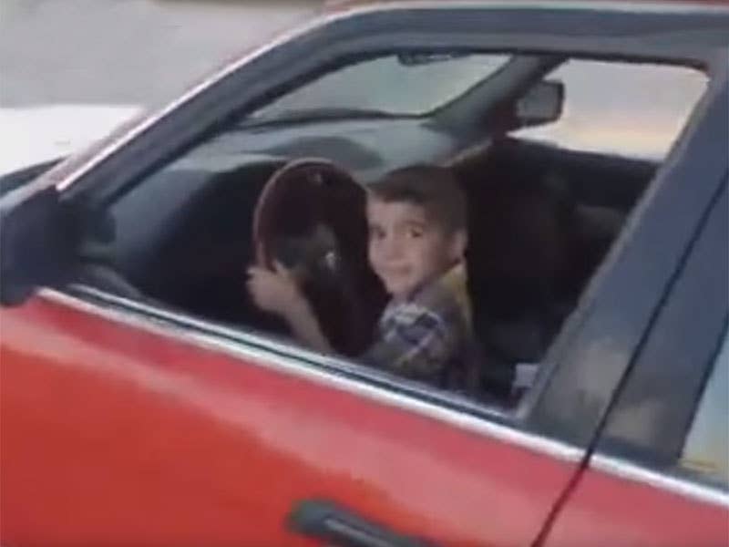 Preschooler Hoon Drifts BMW 5-Series