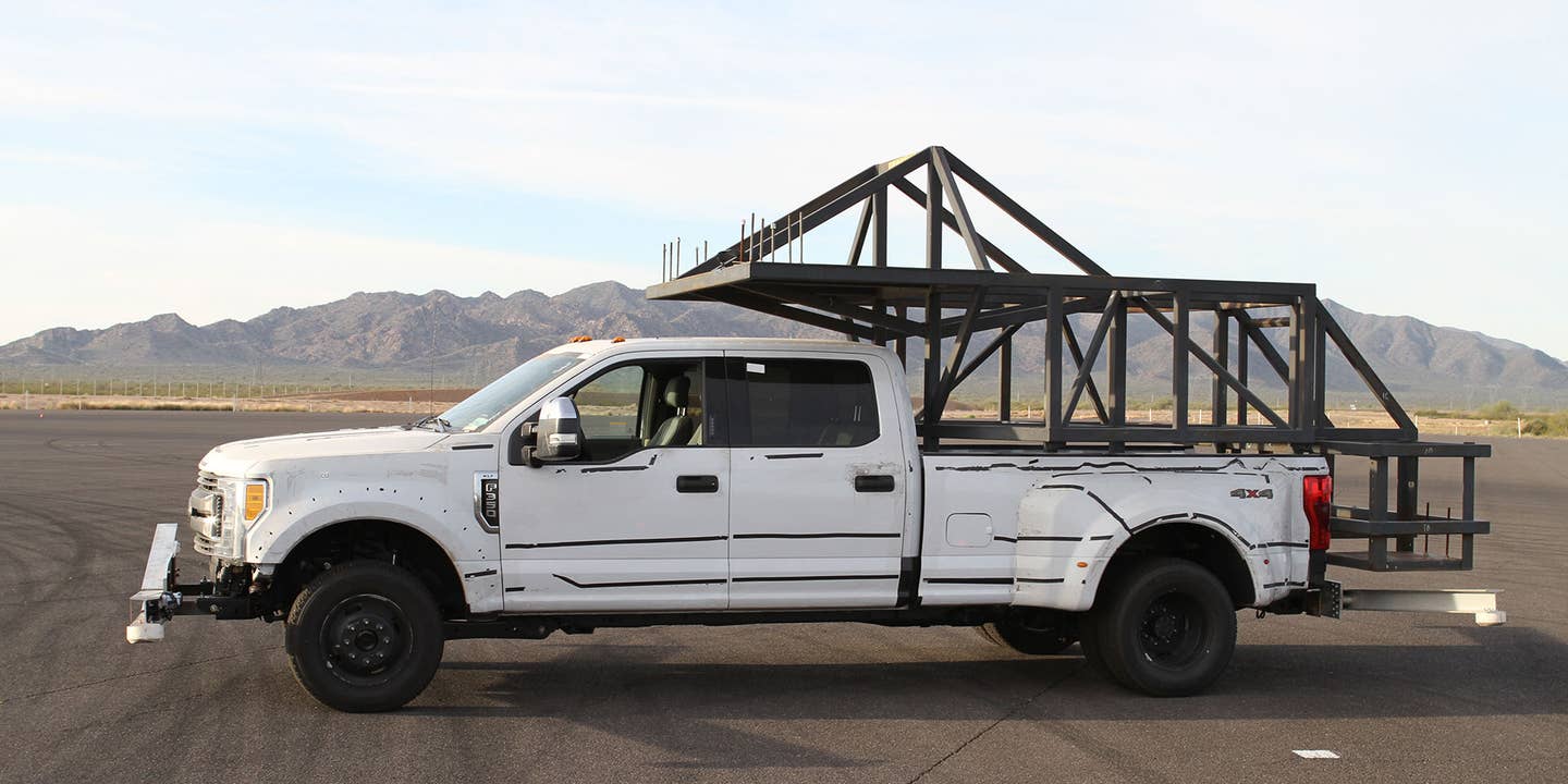Check Out Ford&#8217;s Awesome, 3.5-Ton Dummy Truck Camper For Anti-Roll Testing