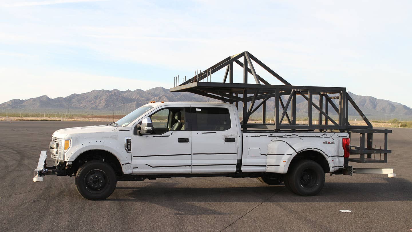 Check Out Ford&#8217;s Awesome, 3.5-Ton Dummy Truck Camper For Anti-Roll Testing