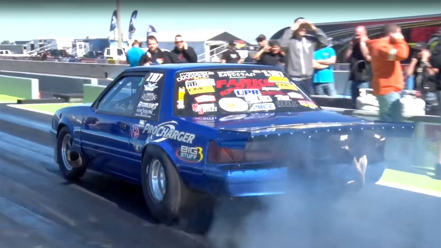 Watch This 3,200HP Twin-Supercharged Ford Mustang Run a 4.18 Quarter
