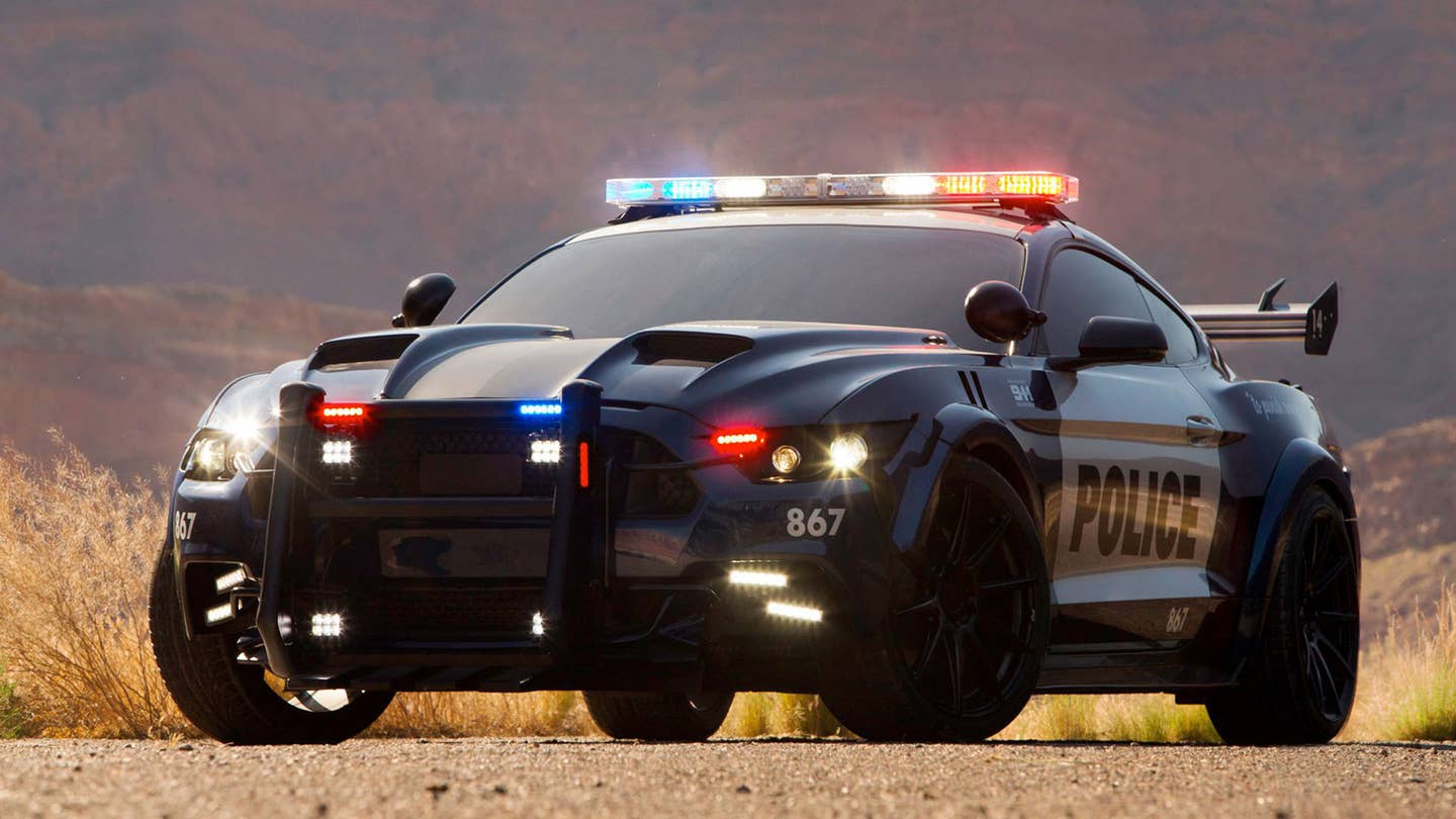 This Ford Mustang Police Cruiser Is the Latest <em>Transformers</em> Muscle Car