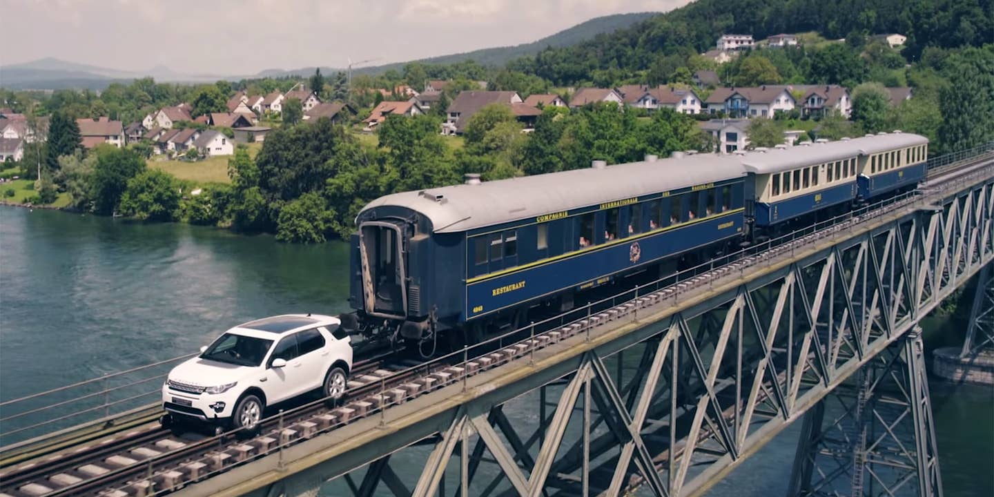 Watch Land Rover’s Smallest SUV Pull a 100-Ton Train