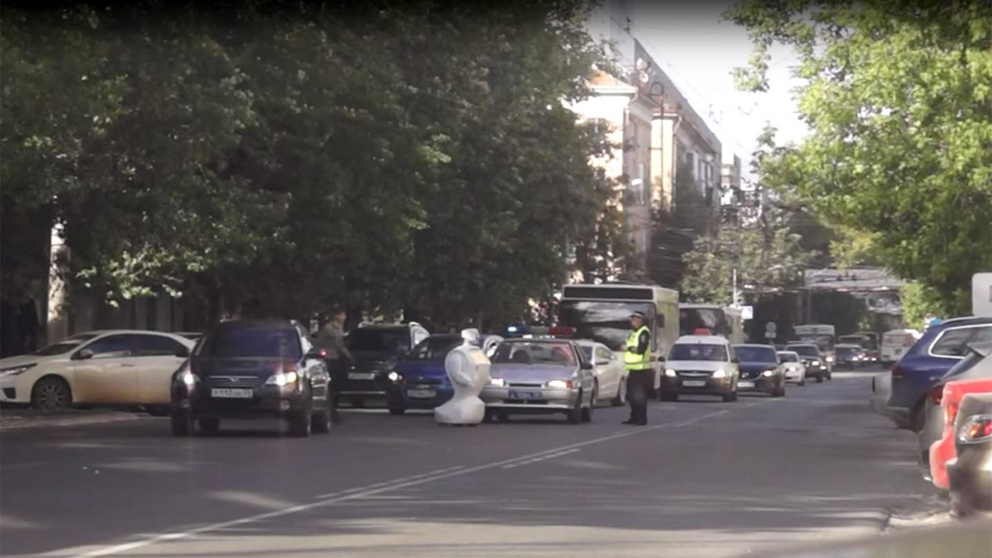 Russian Robot Escapes Its Masters, Flees Straight Into Traffic
