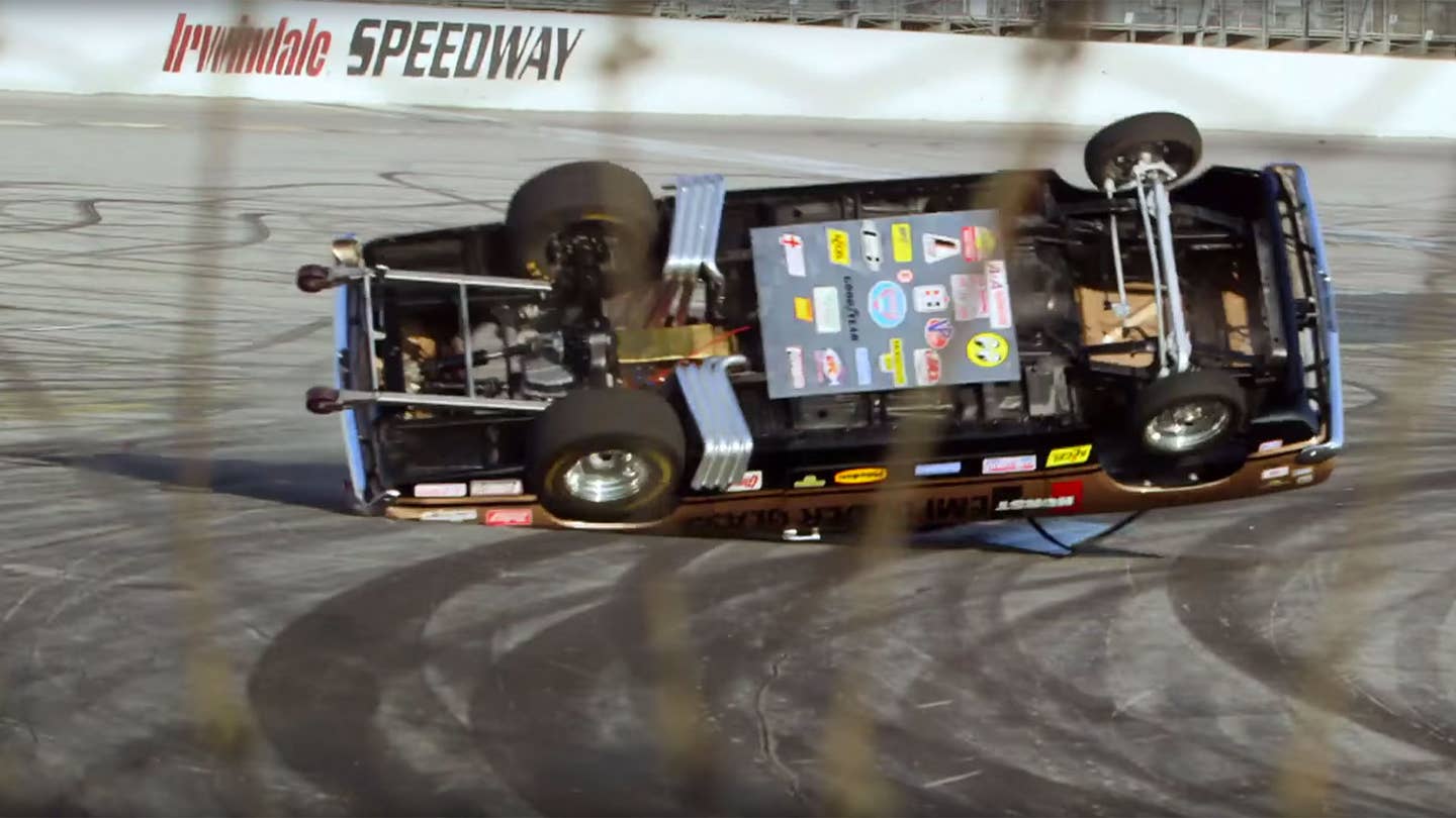 Jay Leno Survives Violent Roll-Over in a Classic Wheelie-Popping Drag Racer