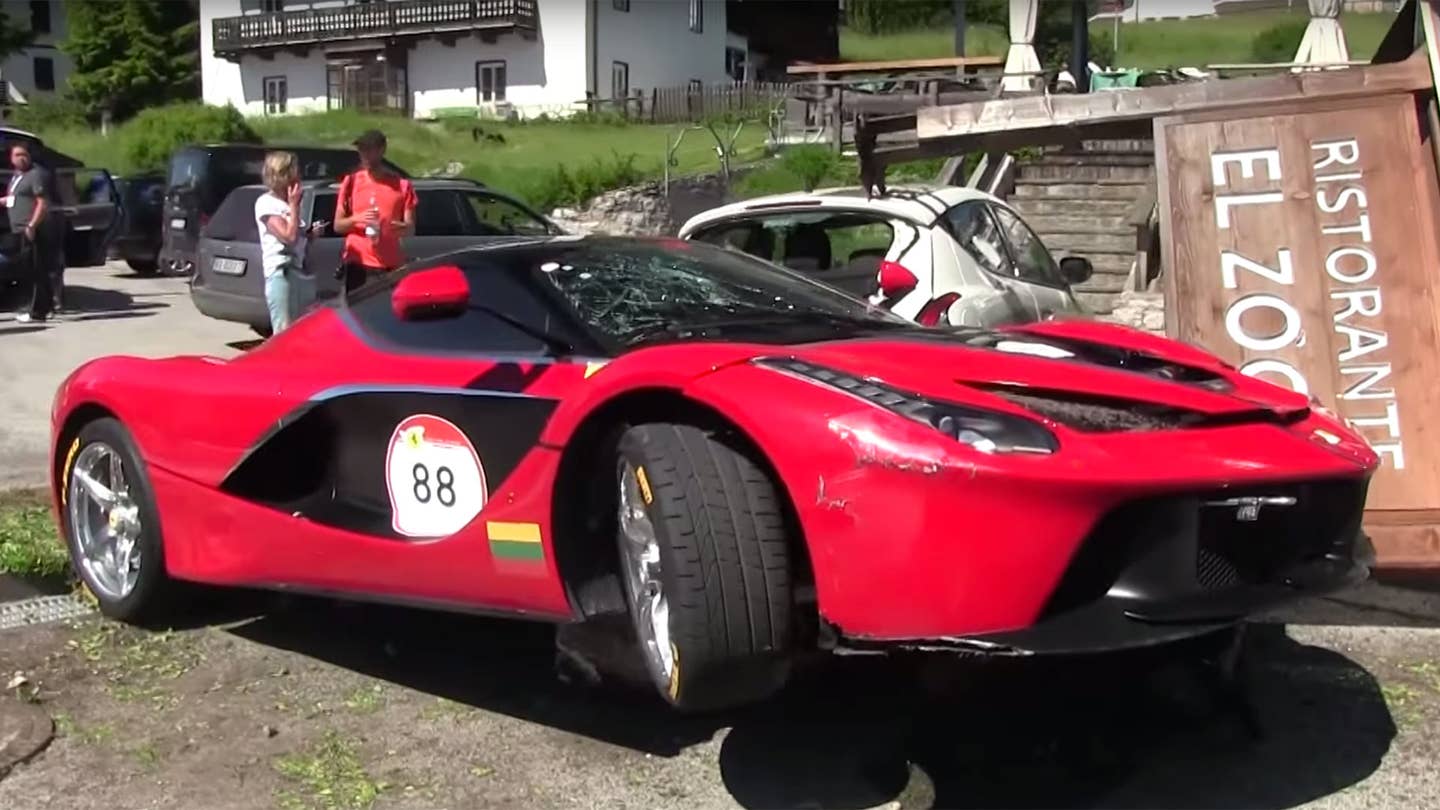 This Video of a Crashed Ferrari LaFerrari Will Make You Cringe
