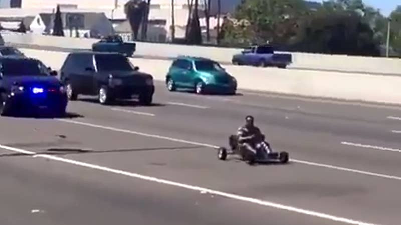 Watch Police Chase a Go-Kart Down a California Highway