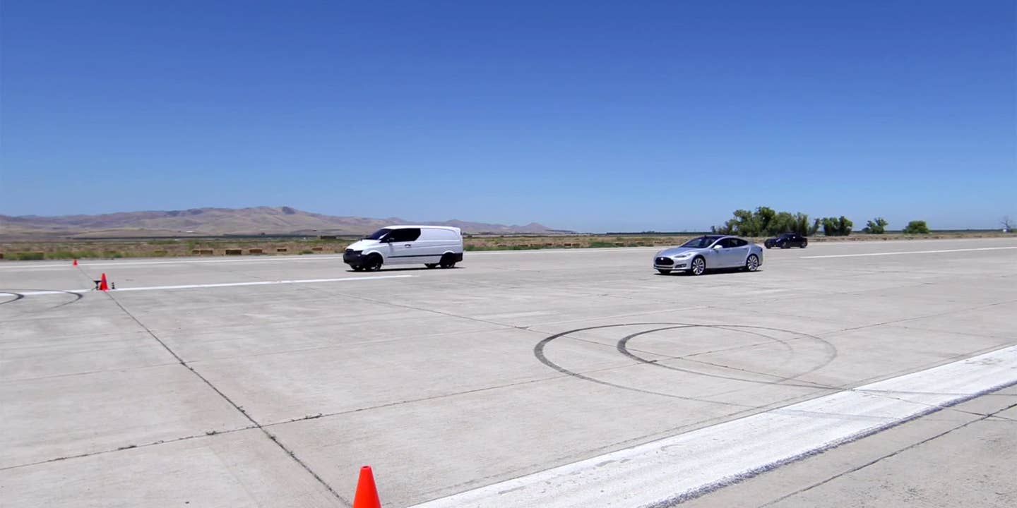 Watch This Electric Van Beat a Tesla and a Ferrari In a Drag Race