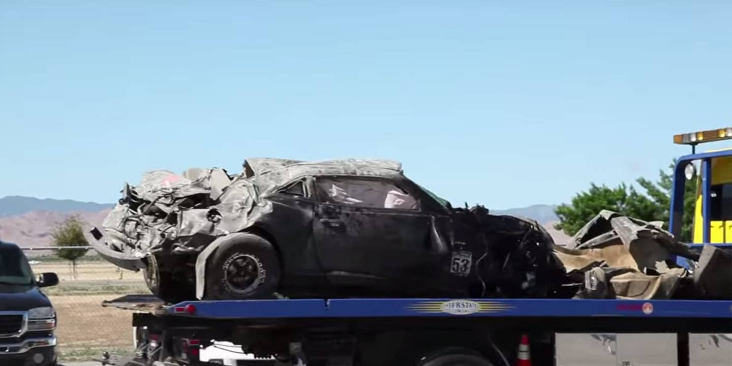 Watch This 1,800-HP Chevrolet Camaro Crash at Almost 200 MPH