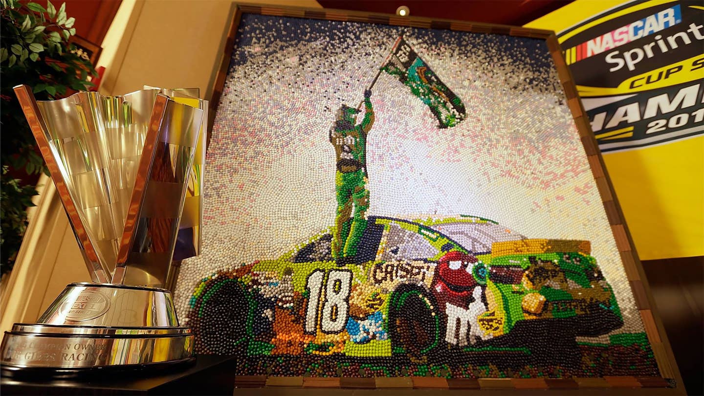 Behold, the Seven-Foot Tall Portrait of NASCAR Champ Kyle Busch, Made of M&Ms