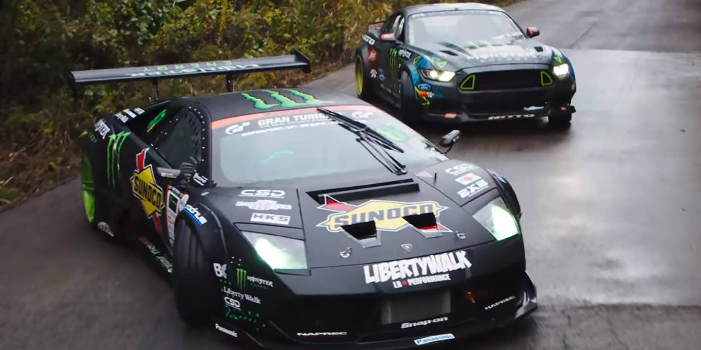 Watch the Ultimate Ford Mustang vs. Lamborghini Drift Battle