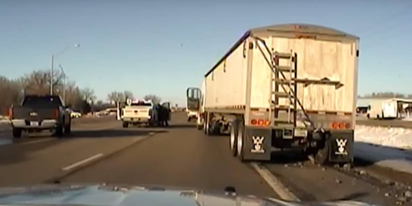 Video: Hero Cop Jumps On Runaway Semi Truck, Saves Driver
