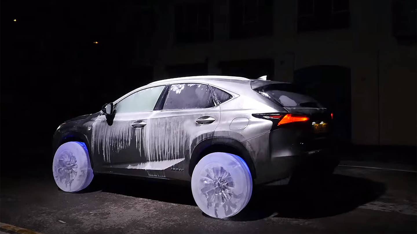 Lexus NX Gets Fitted With Ice Wheels for Xmas
