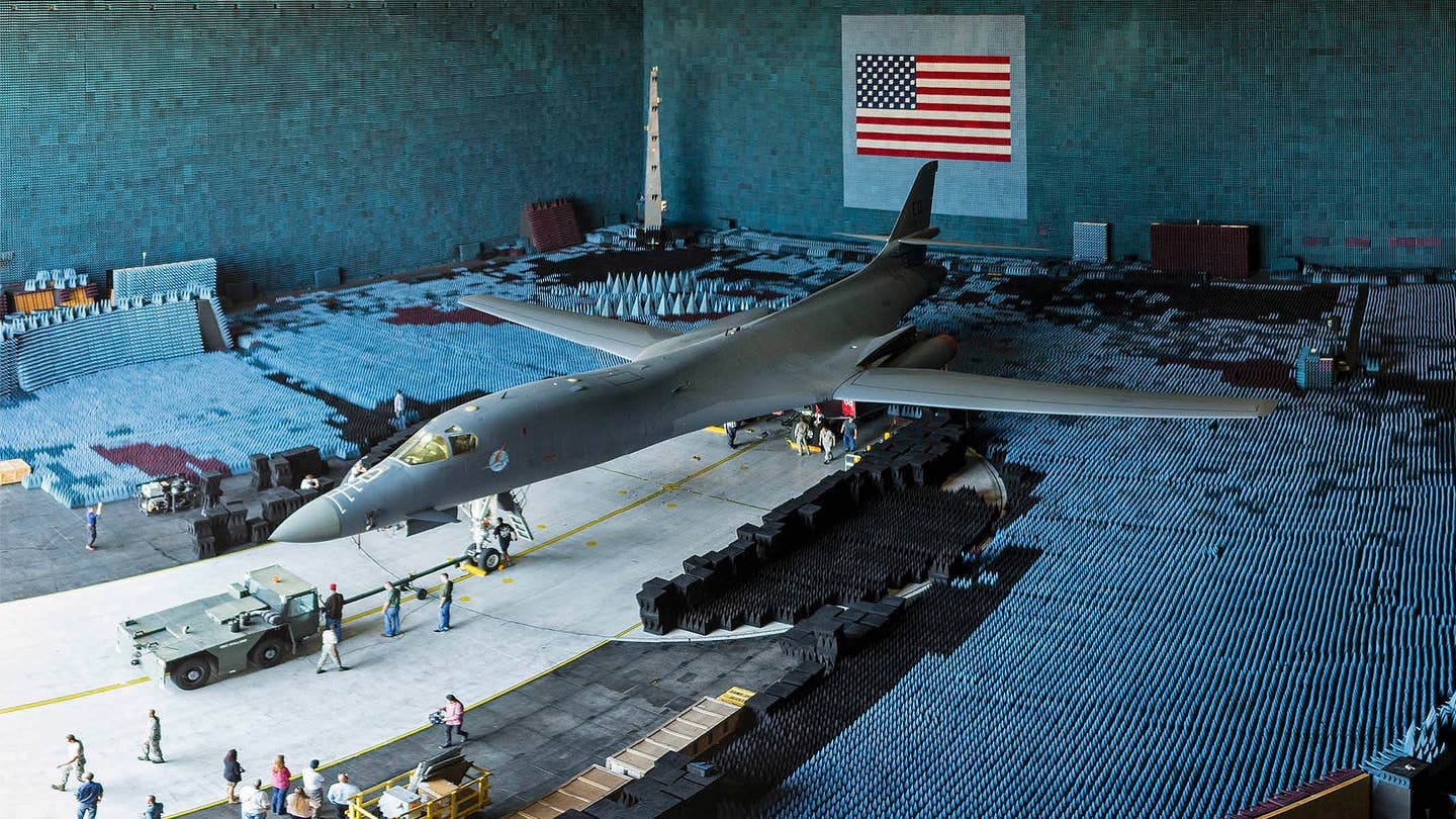 The B-1B &#8216;Bone&#8217; Rolls Out Of The World’s Largest Anechoic Test Chamber