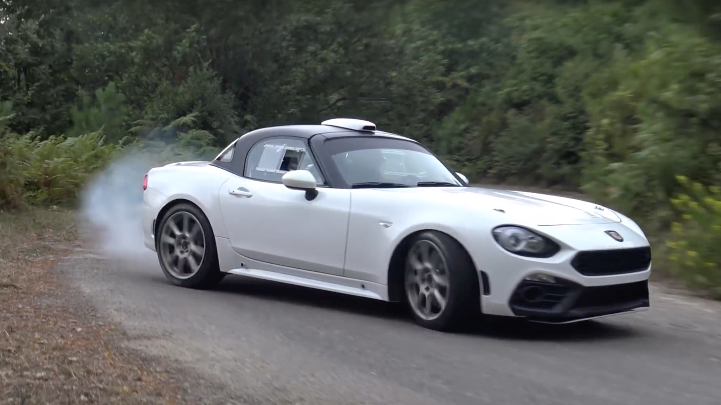 Watch the Fiat 124 Abarth Rally Car Happily Rip Up Some Tarmac