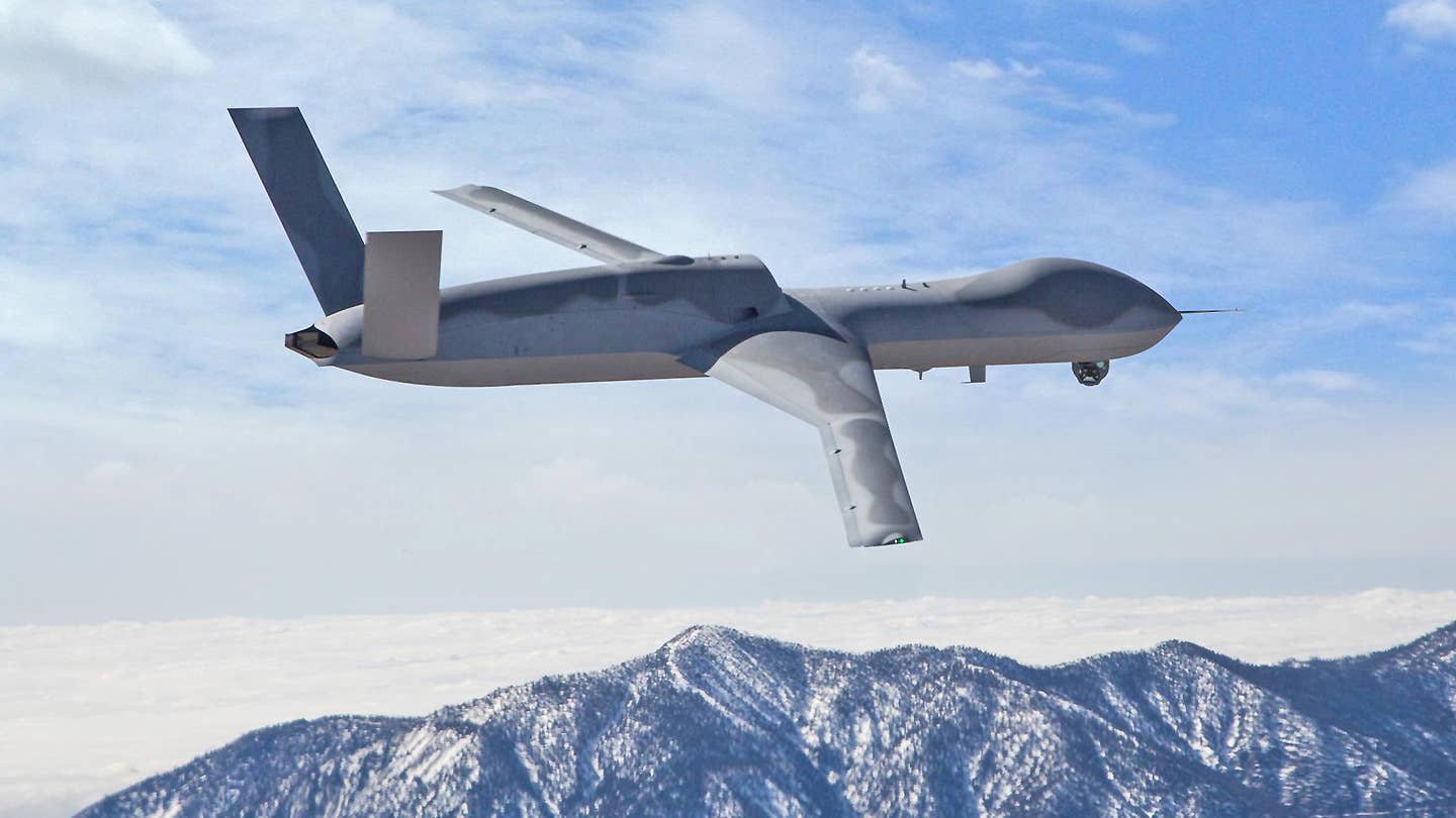 Photo Emerges Of Stealthy Avenger Drone Fitted With Advanced Multi-Spectral Sensor Suite
