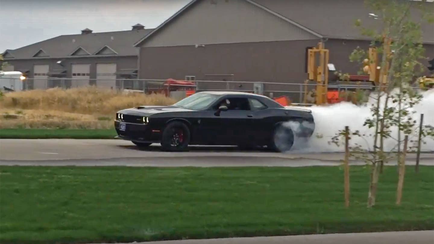Watch This 10-Year-Old Burn Rubber in a Dodge Challenger Hellcat