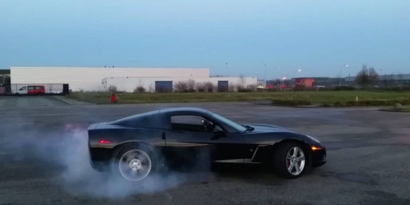 Behold, The First Driverless Corvette Burnout