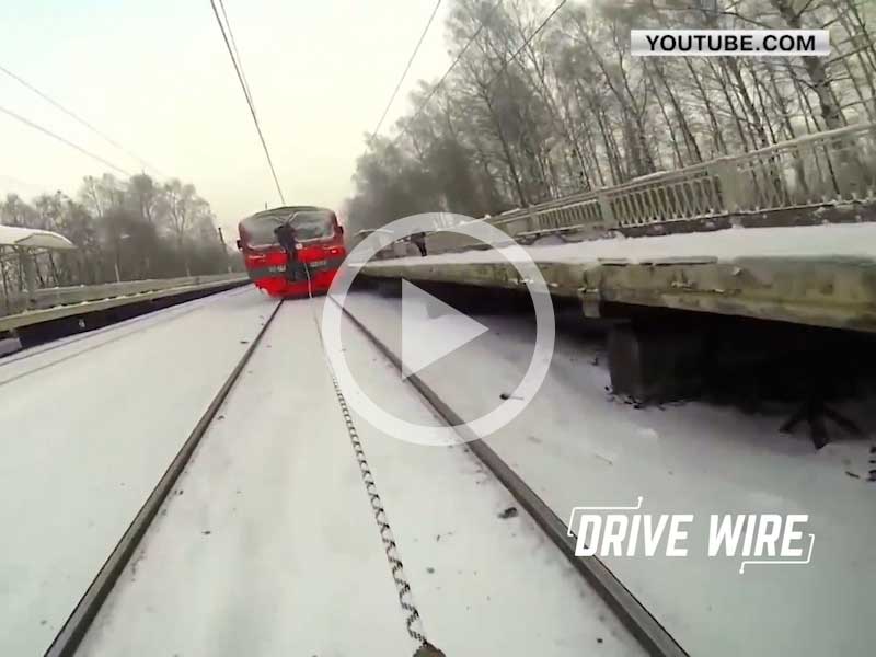 Drive Wire: Skiing Behind A Moving Train Is Insanely Dangerous