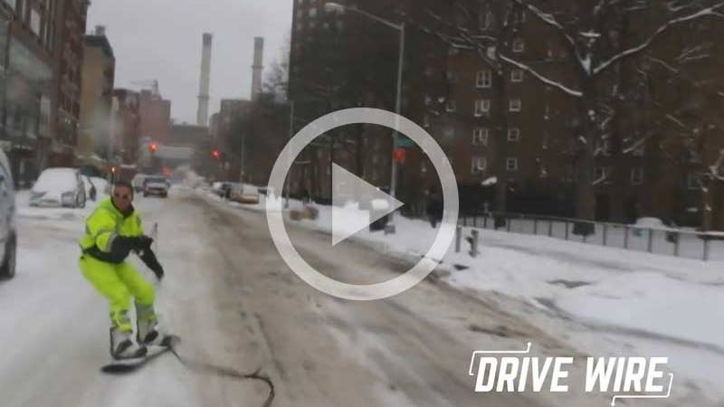 Drive Wire: When Weather Gives You A Blizzard, Go Snowboarding In The City