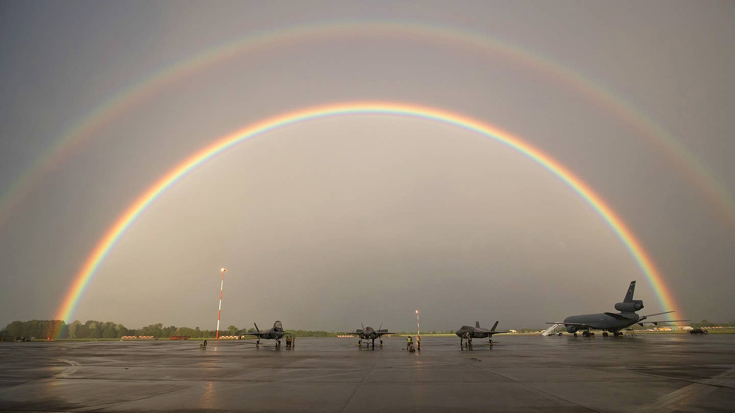 F-35 Gets the “Pot Of Gold” Treatment After Landing in the UK for the First Time