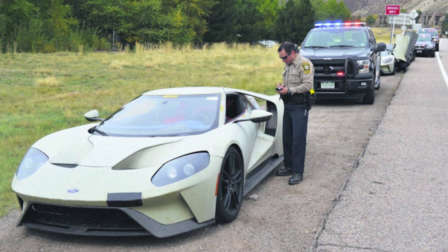Watch Three Ford GT Prototypes Testing in Colorado Then Get Pulled Over