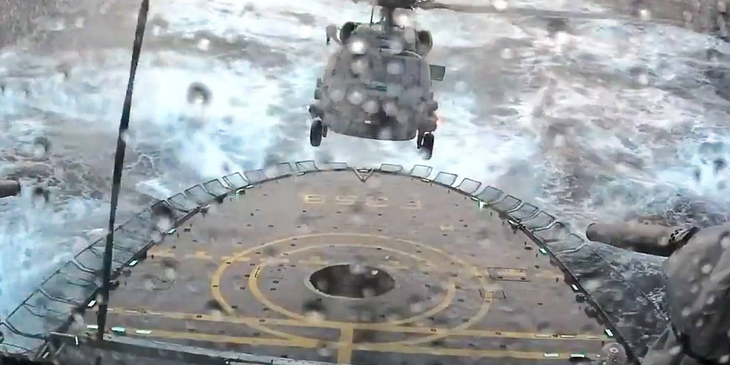 Watching This MH-60R Land On A Heaving Ship In The North Sea Is Terrifying