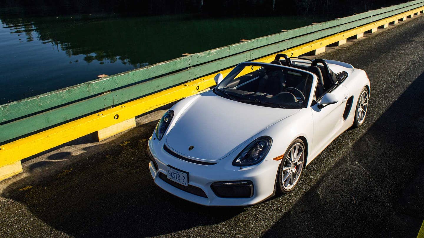 A Porsche Boxster Spyder in the Wettest Place in North America