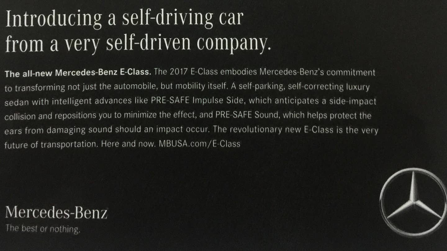 Mercedes Is STILL Running “Self-Driving Car” Ads For The NOT Self-Driving E-Class (UPDATED)