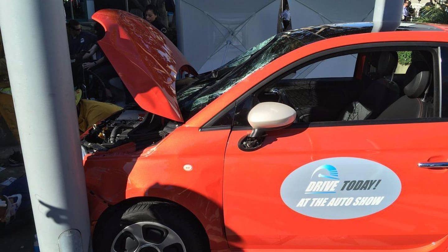 Six Injured in Electric Fiat 500 Crash at LA Auto Show